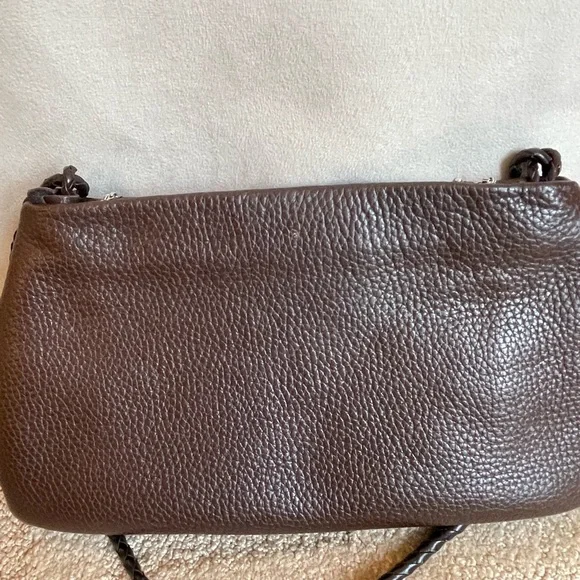 BRIGHTON Small Brown Pebbled Leather Bag with Detachable Charm Bracelet - Picture 9 of 16